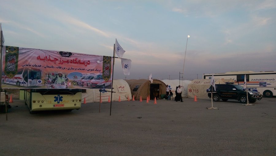 برپایی بیمارستان صحرایی در پایانه مرزی چذابه