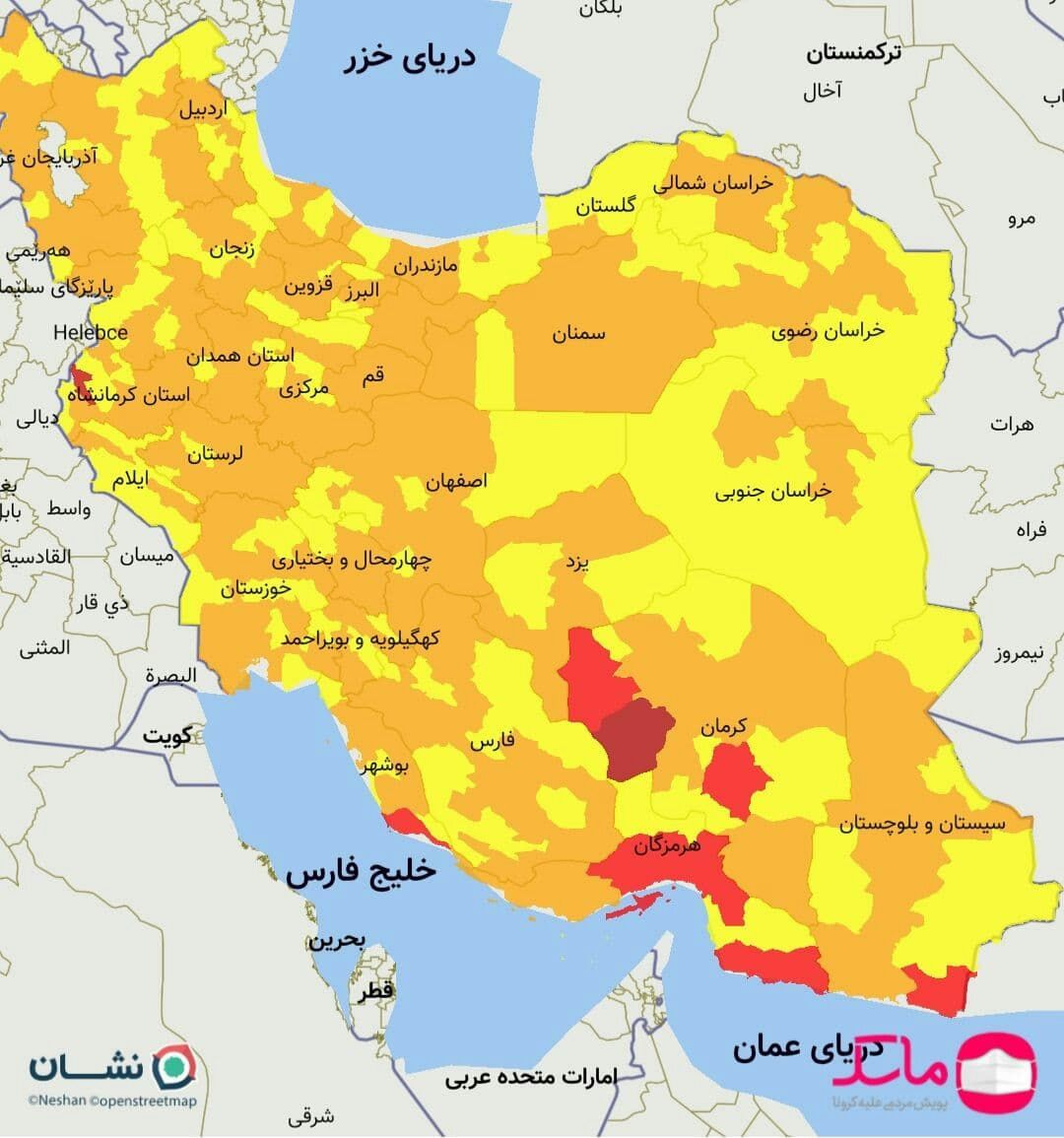 ۱۵شهر خوزستان در وضعیت نارنجی کرونایی