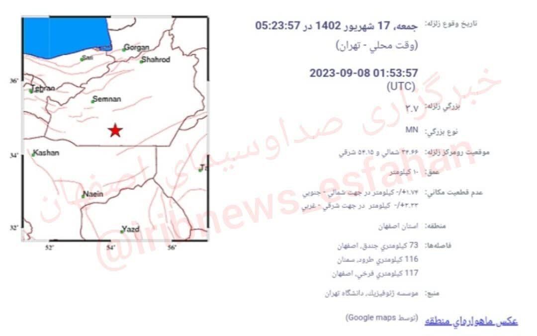 زمین لرزه جندق، بدون خسارت