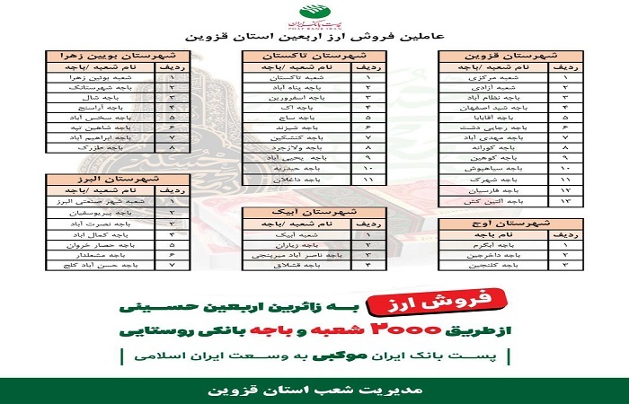 فروش ارز اربعین در شعب و باجه‌های بانکی روستایی استان قزوین 