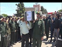 تشییع پیکر شهید حمله رژیم صهیونی در انگوت اردبیل