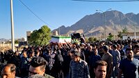 تشییع و خاکسپاری شهید مهدی قنبری در شهر عسگران