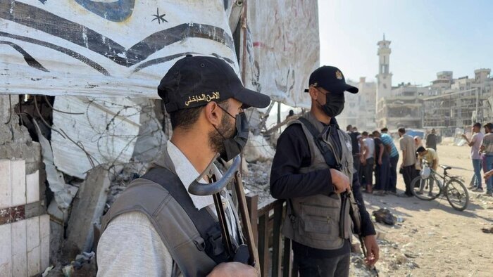 استقرار حافظان امنیت در خیابانهای غزه