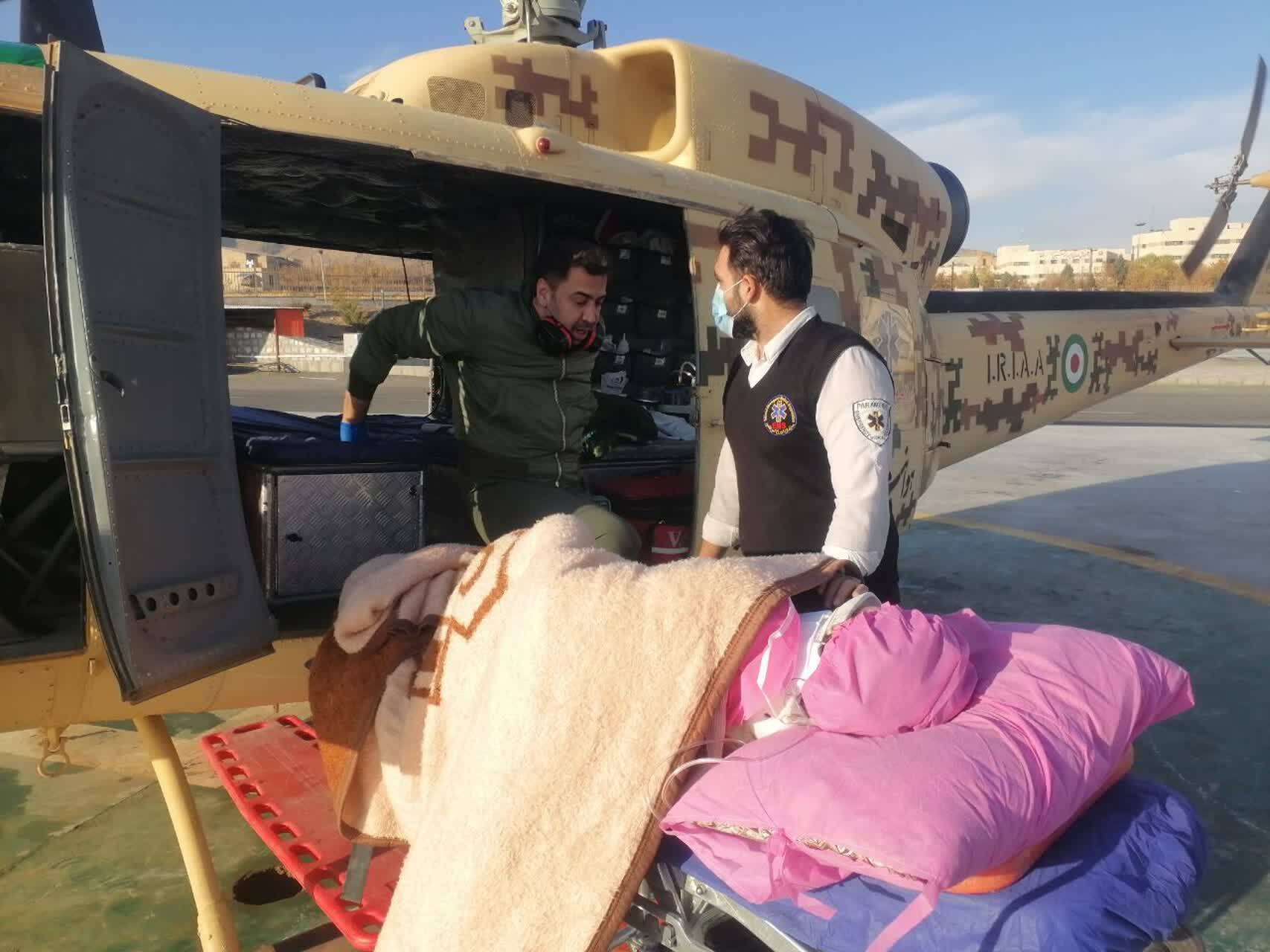 خدمت‌رسانی به مصدوم ۱۷ ساله‌ با بالگرد اورژانس